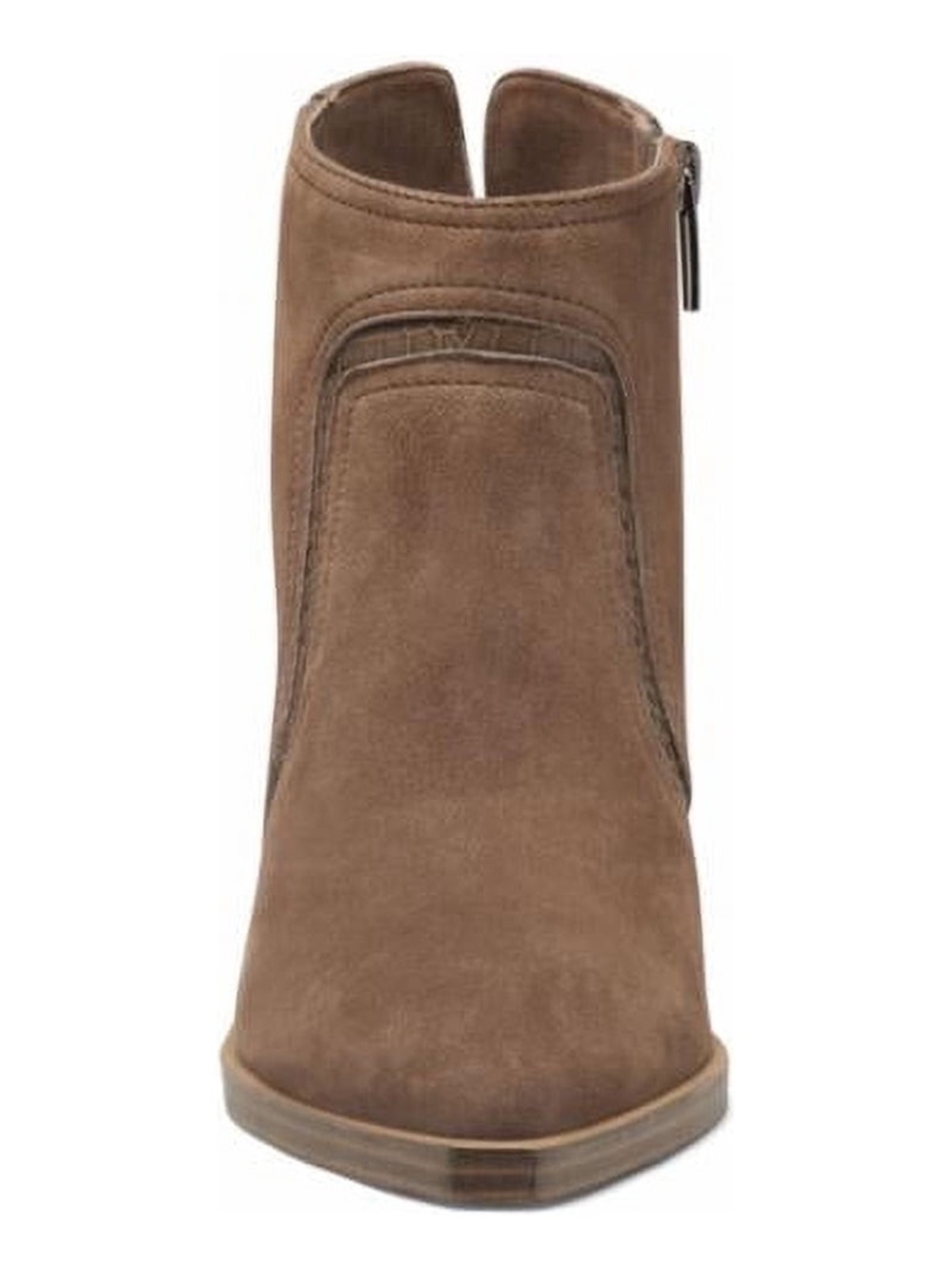 Women's Suede Ankle Boot in Brown - Stylish Side Zip Size 10M